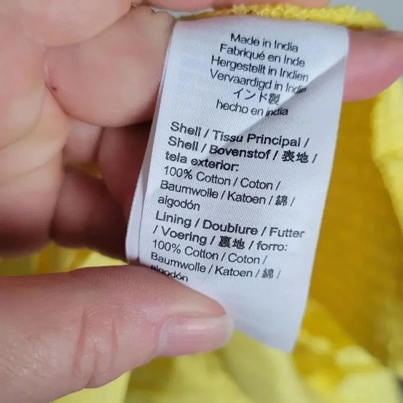 J. Crew, New, Yellow Cross Back Smocked Waist Peplum Eyelet Top, Size XL - Picture 13 of 15